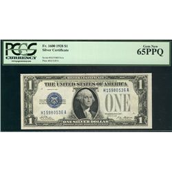 USA, Fr.1600 1928 $1 Silver Certificate PCGS UNC65PPQ.