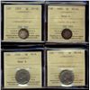 Image 1 : 1884 5¢ Nr, 1889, 1925 & 1926 Nr ICCS VG10 except for 1926 VG8. Lot of 4 coins.