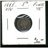 Image 1 : 1885 5¢ 5/5 Fine 15. (PBA).