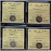 Image 1 : 1891 5¢ Obv 5, 1892 Obv 2, 1898 & 1900 Rd ICCS VF20. Lot of 4 coins.