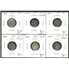 Image 1 : 1908 5¢, 1915, 1913, 1917, 1919 & 1920. Lot of 6 coins all EF. (PBA).