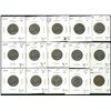 Image 1 : 1922 5¢, 1923, 1926 Nr, 1927-1936, 1939 & 1943 Tom. Lot of 15 coins all VF+. (PBA).