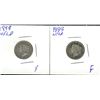 Image 1 : Nfld 1888 10¢, lot of 2 coins, both F.