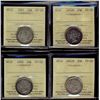 Image 1 : Nfld 1872H 20¢, 1881, 1882H & 1888 ICCS VF20. Lot of 4 coins.