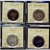 Image 1 : Nfld 1881 50¢, 1882H, 1885 & 1894 ICCS F12. Lot of 4 coins.