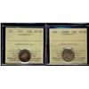 Image 1 : 1902H 10¢ & 1921 ICCS AU58. Lot of 2 coins.