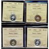 Image 1 : 1958 10¢, 1963, 1964 all ICCS MS65 and 1955 ICCS MS 64. Lot of 4 coins all designated Heavy Cameo.