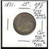 Image 1 : 1871 25¢ Abt EF. Greyish tint w/tiny rim flaws. (PBA).