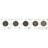 Image 1 : 1872H 25¢, 1874H, 1891, 1900 & 1915. Lot of 5 coins all Abt VG. (PBA).