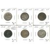 Image 1 : 1872H 25¢, 1910, 1913, 1918, 1929 & 1936. Lot of 6 coins all VF. (PBA).