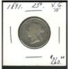 Image 1 : 1891 25¢ Key issue VG10. (PBA).