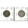 Image 1 : 1906 25¢ & 1936 VF30. Lot of 2 coins. (PBA).