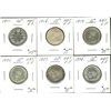 Image 1 : 1911 25¢, 1918, 1919, 1936, 1937 & 1938. Lot of 6 coins all Abt EF. (PBA).