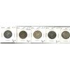 Image 1 : 1919 25¢, 1930, 1936, 1937 & 1938. Lot of 5 coins all EF. (PBA).