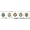 Image 1 : 1920 25¢, 1929, 1932, 1937 & 1938. Lot of 5 coins all EF. (PBA).