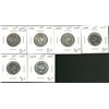 Image 1 : 1937 25¢, 1940, 1943, 1944, 1947 & 1954. Lot of 6 coins all UNC. (PBA).