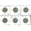 Image 1 : 1940 25¢, 1943, 1944, 1947, 1947ML & 1954. Lot of 6 coins all UNC. (PBA).