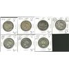 Image 1 : 1916 50¢, 1937, 1946, 1946 Partial Des, 1947 C7R, 1950 No Des & 1953LD. Lot of 7 coins all VF30. (PB
