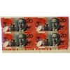 Image 1 : Australia 1997-98 $20 Uncut Sheet of 4 notes as produced by the mint.  Series #0512.