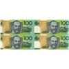 Image 1 : Australia 1998-99 $100 Uncut Sheet of 4 notes as produced by the mint.  Series #210.