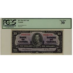 1937 $10 BC-24a A/D0141770 PCGS VF30