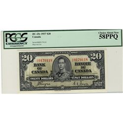 1937 $20 BC-25c #KE9179118 PCGS AU58PPQ.