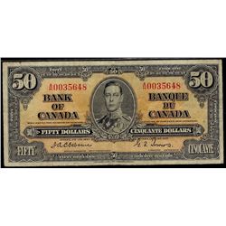 1937 $50 BC-26a #AH0035648, PMG VF25. Scarce Osborne signature.