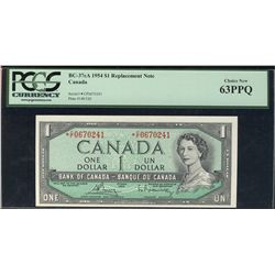 1954 $1 BC-37cA *C/F0670241 PCGS UNC63PPQ