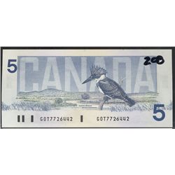 1986 $5 BC-56ca #GOT7726442.  Crisp UNC.