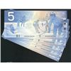 Image 1 : 2004 $5 BC-62bA Sheet Replacement notes #HOG0658694 to 8698.  Lot of 5 crisp notes.