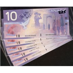 2001 $10 BC-63bA Sheet Replacement Notes #FED9661875-876, 2002 BC-63bA #FEM7557651-652 &  BC-63bA-i 