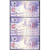 Image 1 : 2005 $10 BC-68a(3) & BC-68aA Sheet Repl notes #BEY3570129 & BEY2710230-231.  Lot of 6 Crisp UNC note