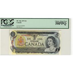 MILLION 1973 $1 BC-46a #AV5000000 PCGS AU58PPQ.