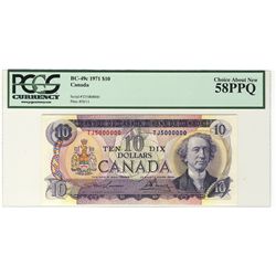 MILLION 1971 $10 BC-49c #TJ5000000 PCGS CH UNC58PPQ.