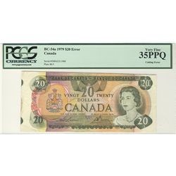 ERROR 1979 $20 BC-54a #50062211900 PCGS VF35PPQ.  Cutting error.
