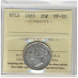Nfld 1885 20¢ ICCS VF20.