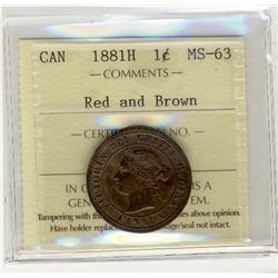 1881H 1¢ ICCS MS63RB.