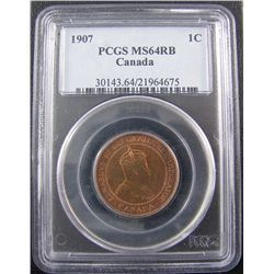 1907 1¢ PCGS MS64RB.
