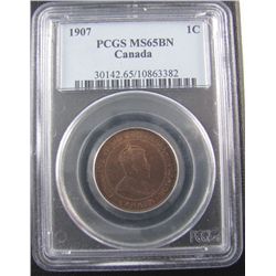 1907 1¢ PCGS MS65BN.