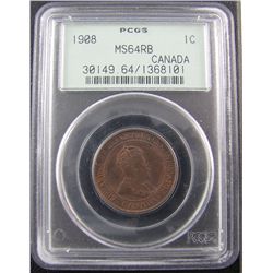 1908 1¢ PCGS MS64RB.