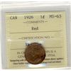 Image 1 : 1926 1¢ ICCS MS63RD.  Key issue.