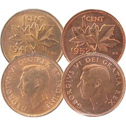 1941 1¢ & 1952 ICCS MS65RD.  Lot of 2 coins.