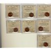 Image 1 : 1944, 1947 ML Blt 7, ML Ptd 7, 1948 A To, 1950, 1952 & 1953 NSF 1¢ ICCS MS64RD.  Lot of 7 Coins.