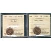 Image 1 : 1954 & 1959 1¢ ICCS PL66.  Lot of 2 coins with 1959 designated Cameo.