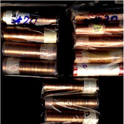 1959-2009 1¢ BU Rolls.  Lot of 16 rolls all BU Red examples.