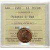 Image 1 : 1985 1¢ Ptd 5 ICCS MS66RD.