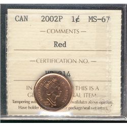 2002P 1¢ ICCS MS67.