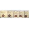 Image 1 : 2003 1¢, 2003P New Effigy, 2003, 2005 & 2005P ICCS MS66RD.  Lot of 5 coins.