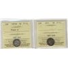 Image 1 : 1871 5¢ & 1874H Pln ICCS F12.  Lot of 2 coins.