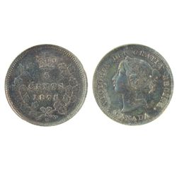 1875H 5¢ Sml Date ANACS AU50.  Strong details under rainbow shades.